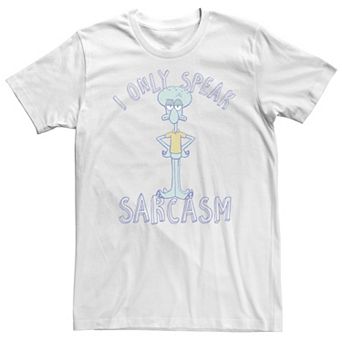 Men's Spongebob Squidward I Only Speak Sarcasm Portrait Tee