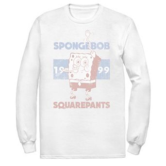 Men's Spongebob 1999 Retro Faded Portrait Logo Long Sleeve Tee