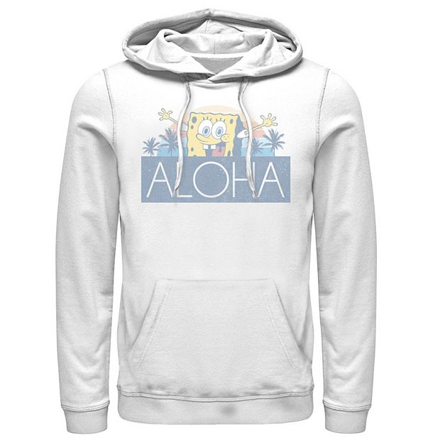 Men s Spongebob Squarepants Aloha Faded Portrait Logo Panel Hoodie