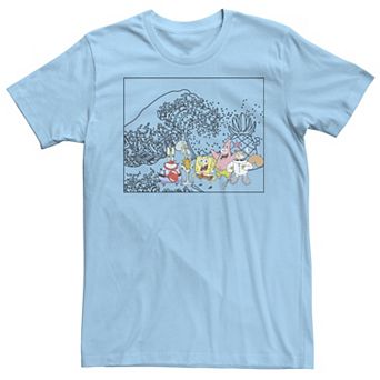 Men's Spongebob And Friends Tidal Wave Portrait Panel Tee