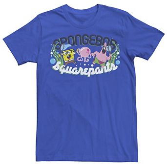 Men's Spongebob And Patrick Jellyfish Fishing Tee