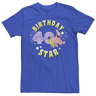 Men's Spongebob Patrick 40th Birthday Star Portrait Tee