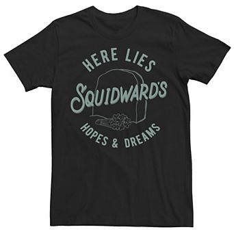 Men's Spongebob Here Lies Squidwards Hopes And Dreams Tee