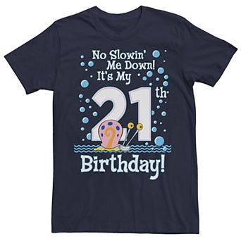 Men's Spongebob Gary 21st Birthday Portrait Tee