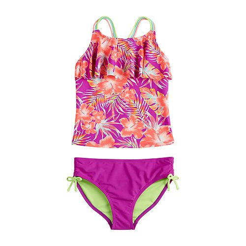 Girls 7-16 SO® Tropic Garden Tankini Top and Bottoms Swimsuit Set