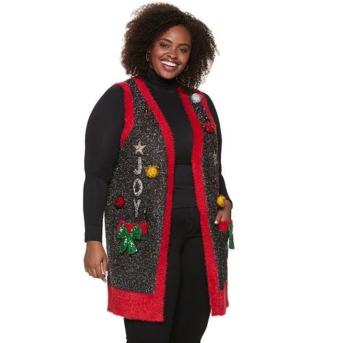 red christmas sweater vest