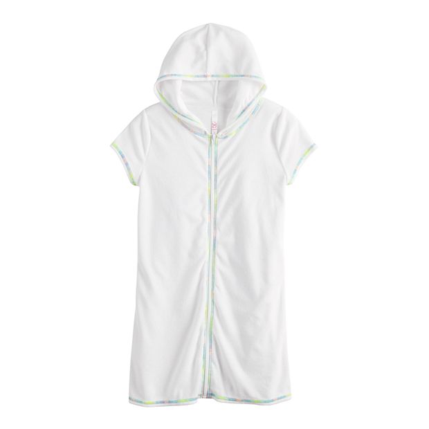 Girls 4 16 SO White Terry Hooded Swimsuit Cover Up