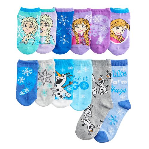 Disney Frozen 3 PK Socks 12 Kids 2 Size 100/% Polyester Clothing