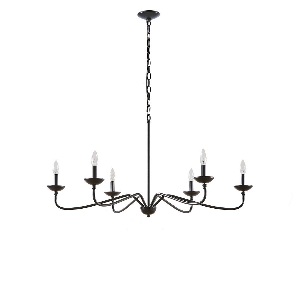 INK+IVY Brighton 6-Light Matte Black ...