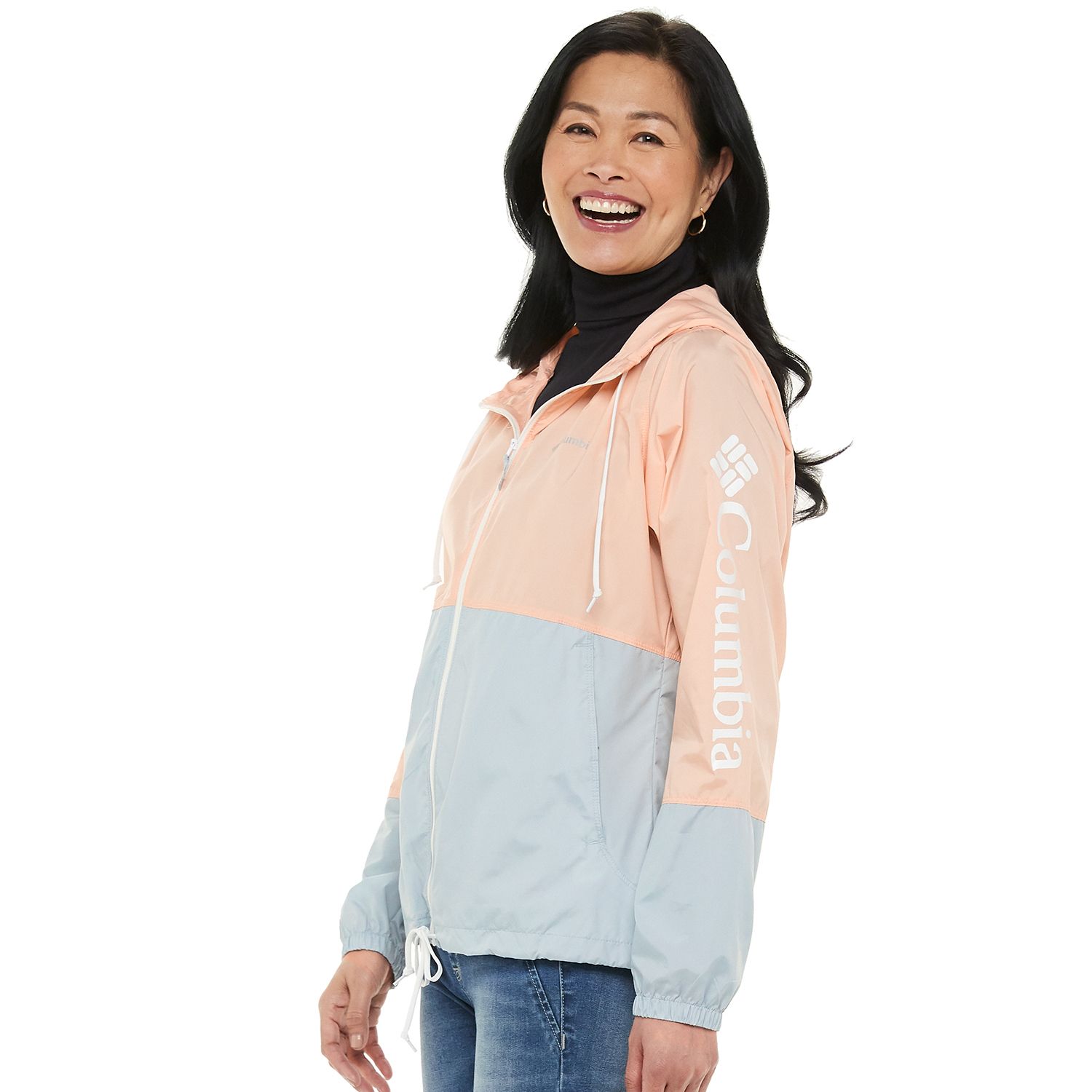 women's columbia flash forward hooded colorblock windbreaker