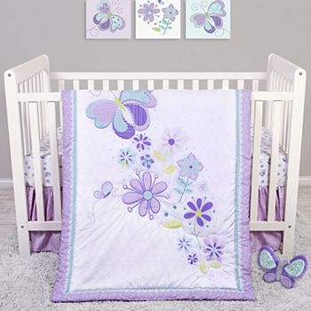 Sammy Lou Butterfly Meadow 4 Piece Crib Bedding Set