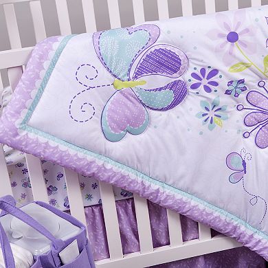 Sammy & Lou Butterfly Meadow 4 Piece Crib Bedding Set