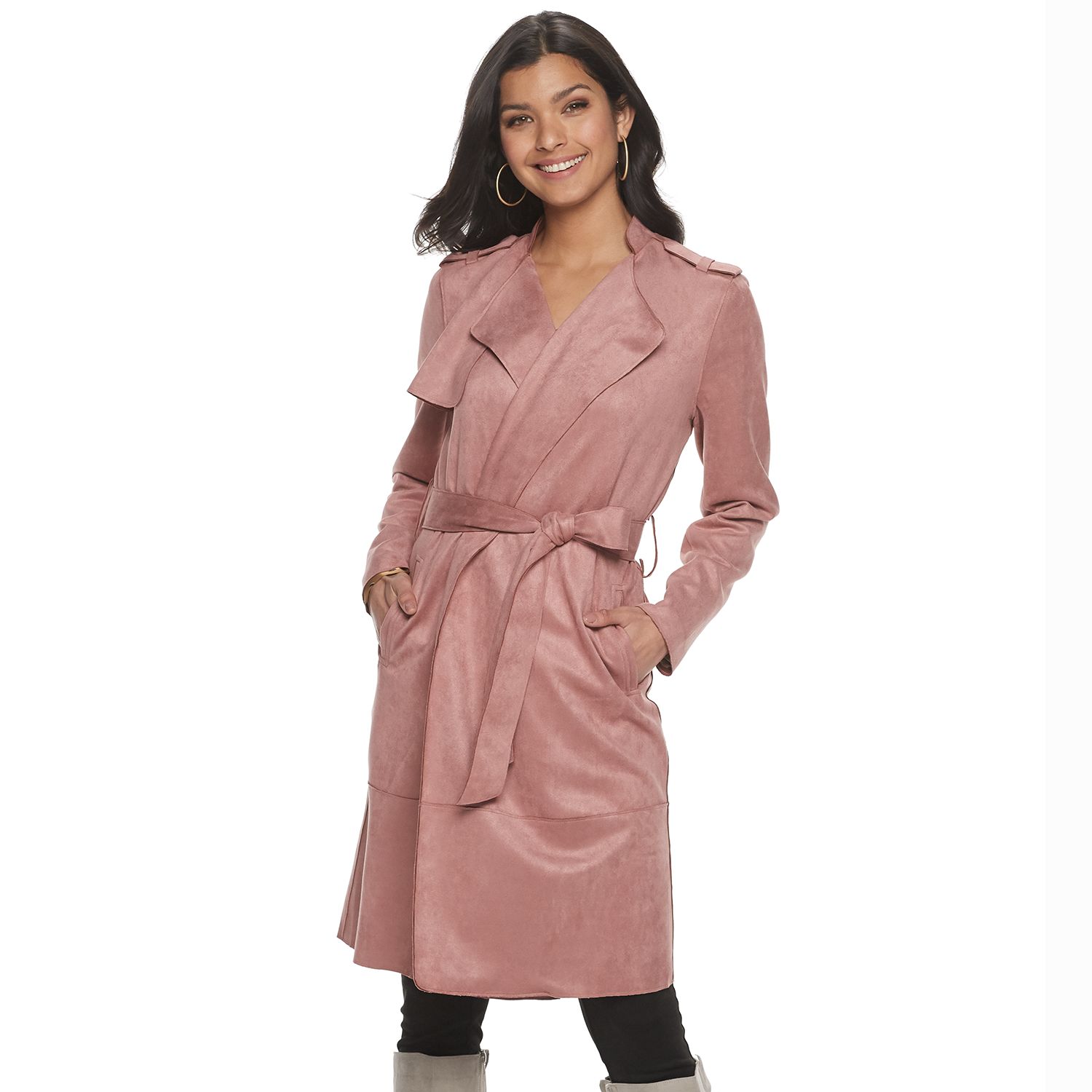 suede trench coat womens