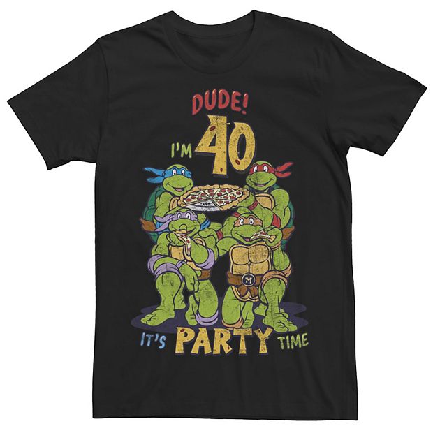 Men's Teenage Mutant Ninja Turtles 40th Birthday Pizza Party T-Shirt - Black - Small