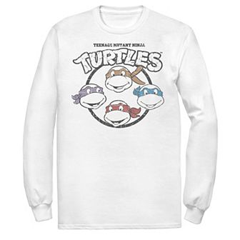 Men's Ninja Turtles Color Pop Head Shot Long Sleeve Tee