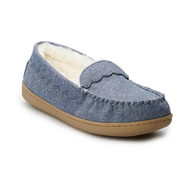 Women s Sonoma Goods For Life Chambray Scalloped Moccasin Slippers