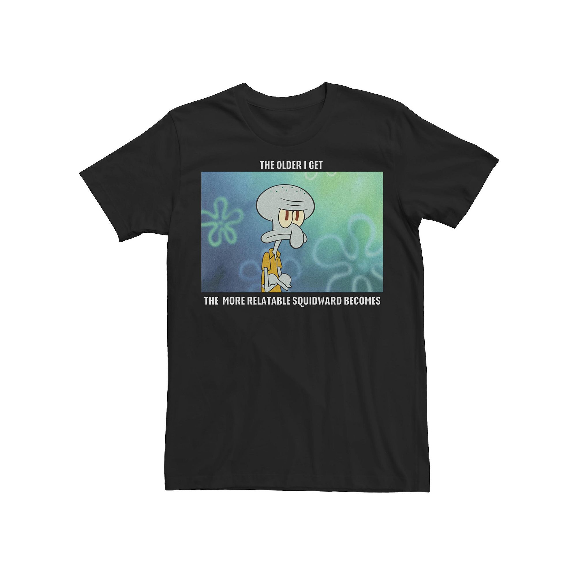 Mens SpongeBob SquarePants Relable Squidward Meme Short Sleeve Tee, Size: 