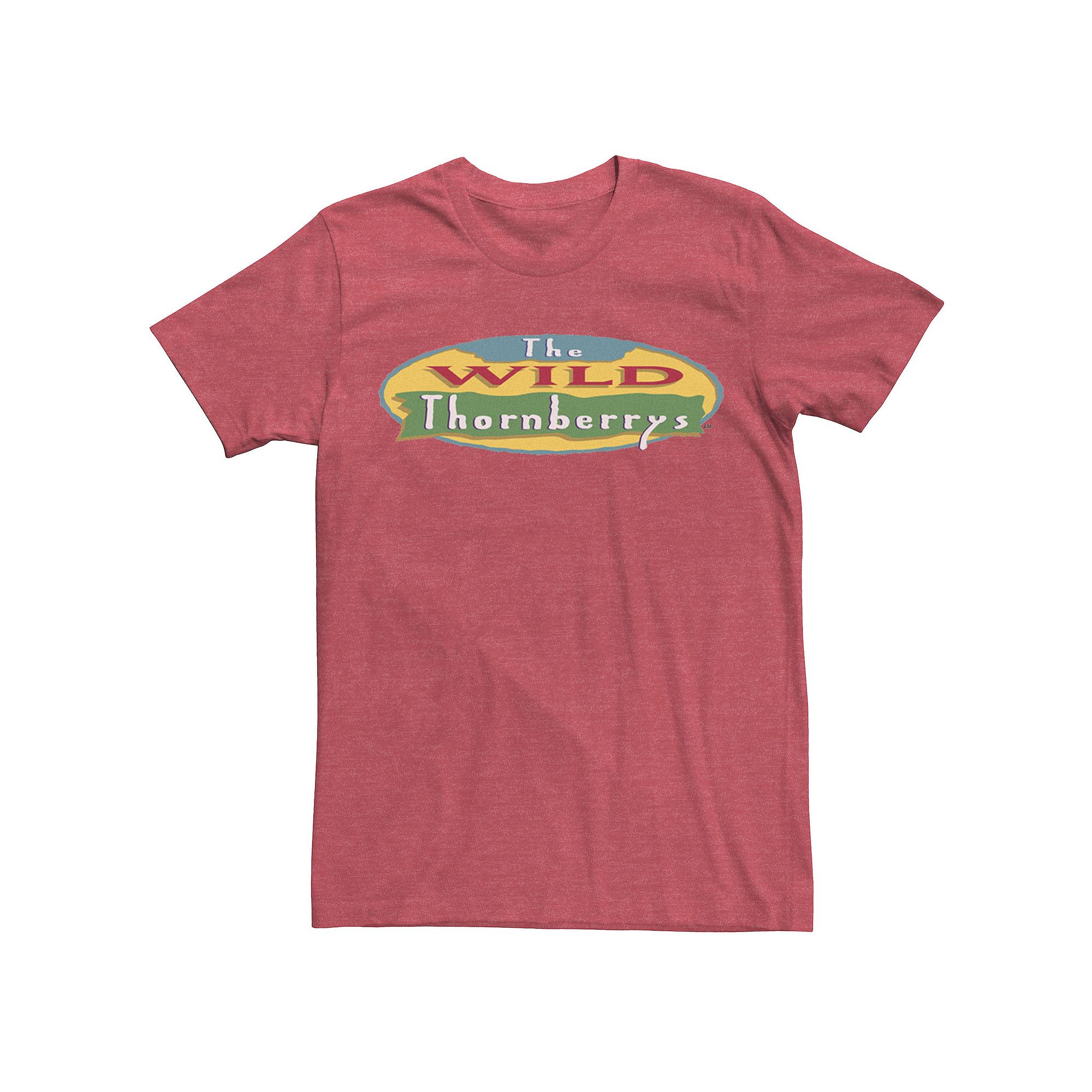 Mens Wild Thornberries Logo Short Sleeve Tee, Size: Small, Red Grey