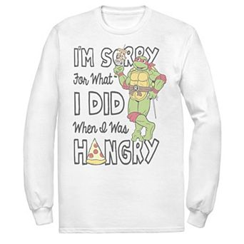 Men's Ninja Turtles Raphael Sorry I Was Hungry Long Sleeve Tee