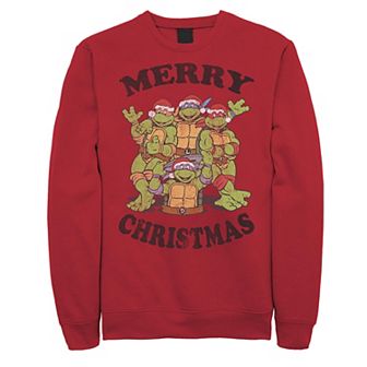 Men's Ninja Turtles Merry Christmas Santa Group Shot Fleece