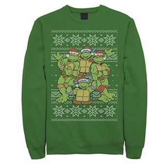 Men's Ninja Turtles Santa Hat Group Ugly Christmas Design Fleece