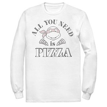 Men's Ninja Turtles Raphael All You Need Is Pizza Vintage Long Sleeve Tee