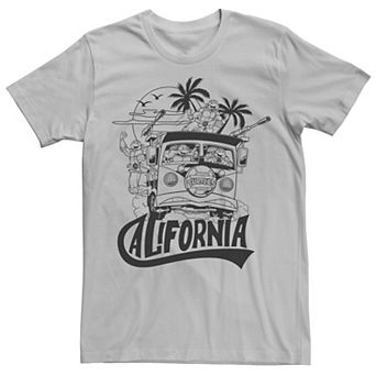 Men's Ninja Turtles California Bus Outline Short Sleeve Tee