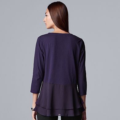 Women's Simply Vera Vera Wang Chiffon Peplum Top