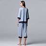 Women's Simply Vera Vera Wang Pajama Tee & Pajama Capri Set