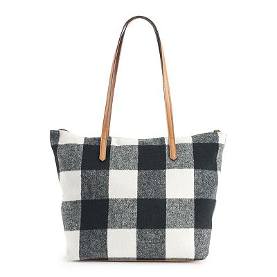 Sonoma Goods For Life Buffalo Plaid Tote Bag