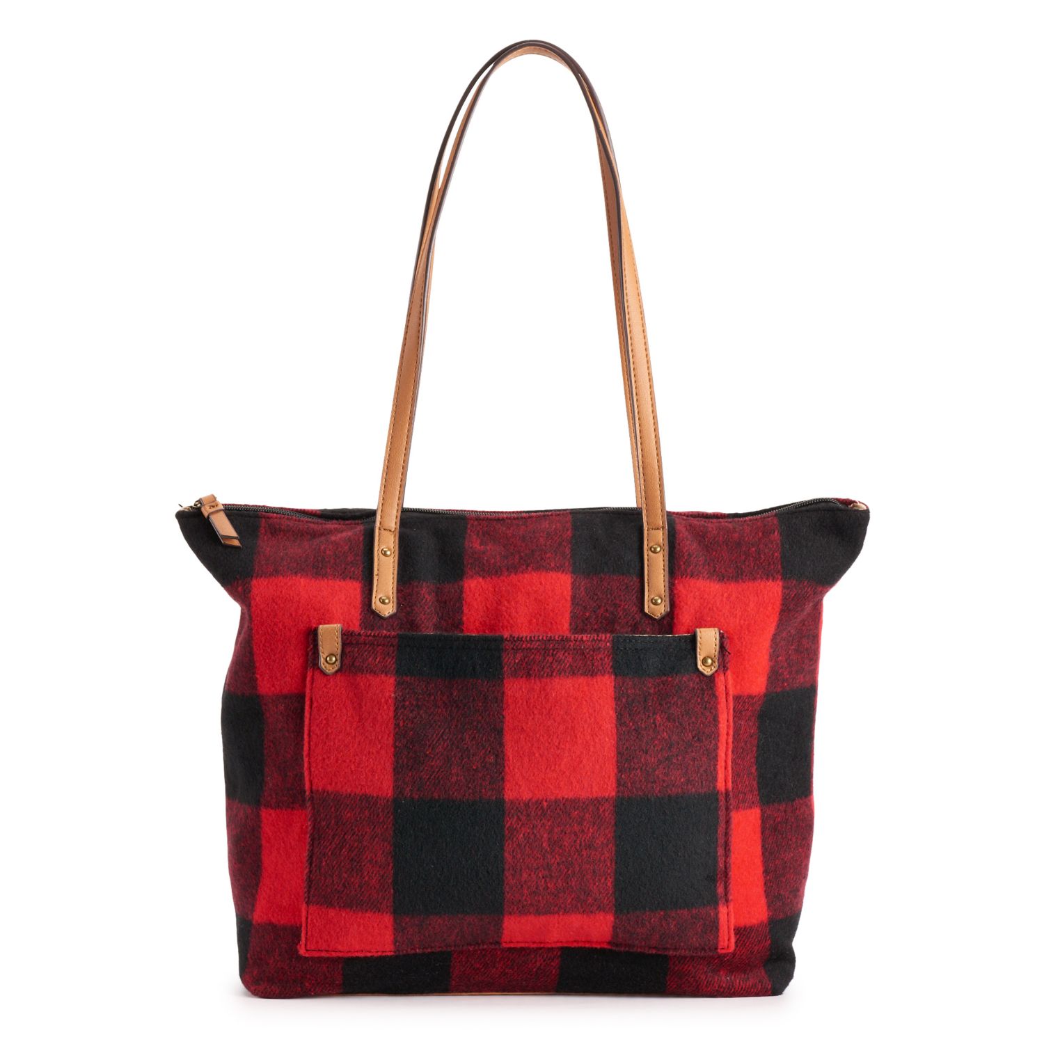 buffalo plaid tote bag