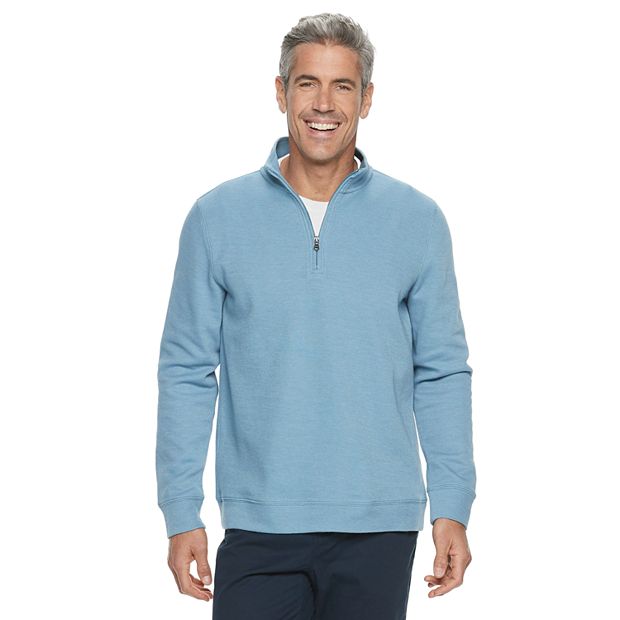 Men s Croft Barrow Easy Care Extra Soft Ribbed Quarter Zip Pullover