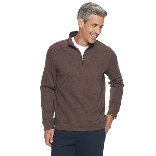 Men's Croft & Barrow® Easy Care Extra Soft Ribbed QuarterZip Pullover