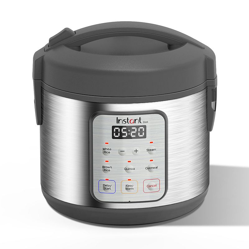 Instant Zest 8-Cup Rice & Grain Cooker, Silver, 8 CUP