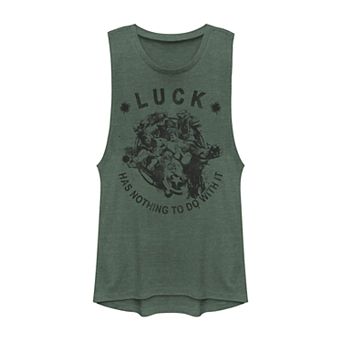 Juniors' Avengers Luck Has Nothing To Do With It Muscle Tank Top