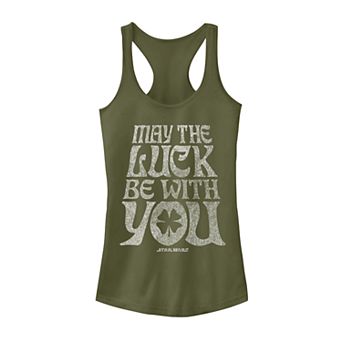 Juniors' Star Wars May Luck Be With You Saint Patrick's Muscle Tank Top