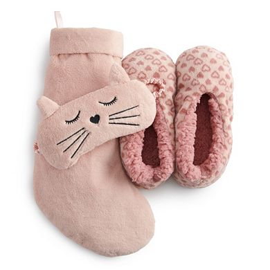 Women's LC Lauren Conrad Stocking, Slipper & Eye Mask Set