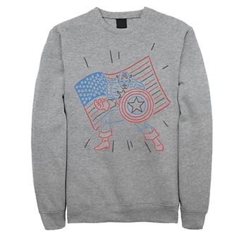 Juniors' Marvel Captain America Neon Flag Fleece