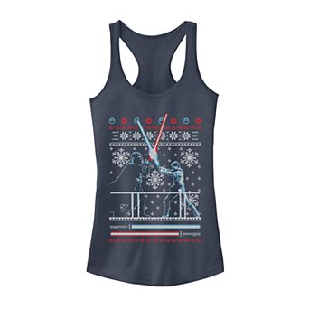 Juniors' Star Wars Vader VS Luke Ugly Christmas Style Tank Top