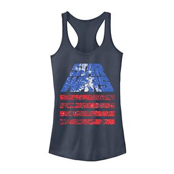 Juniors' Star Wars Red White And Blue American Flag Poster Tank Top