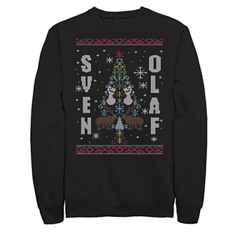Juniors' Disney's Frozen Sven & Olaf Stitched Ugly Christmas Sweater Fleece