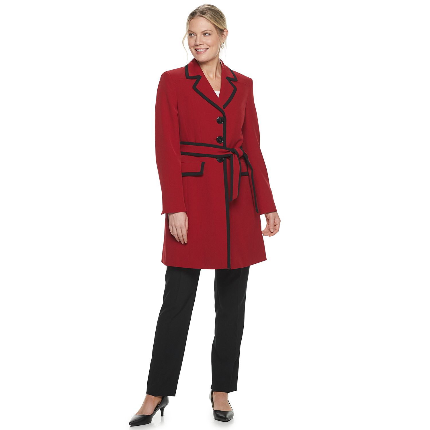 women's long coat pant suit