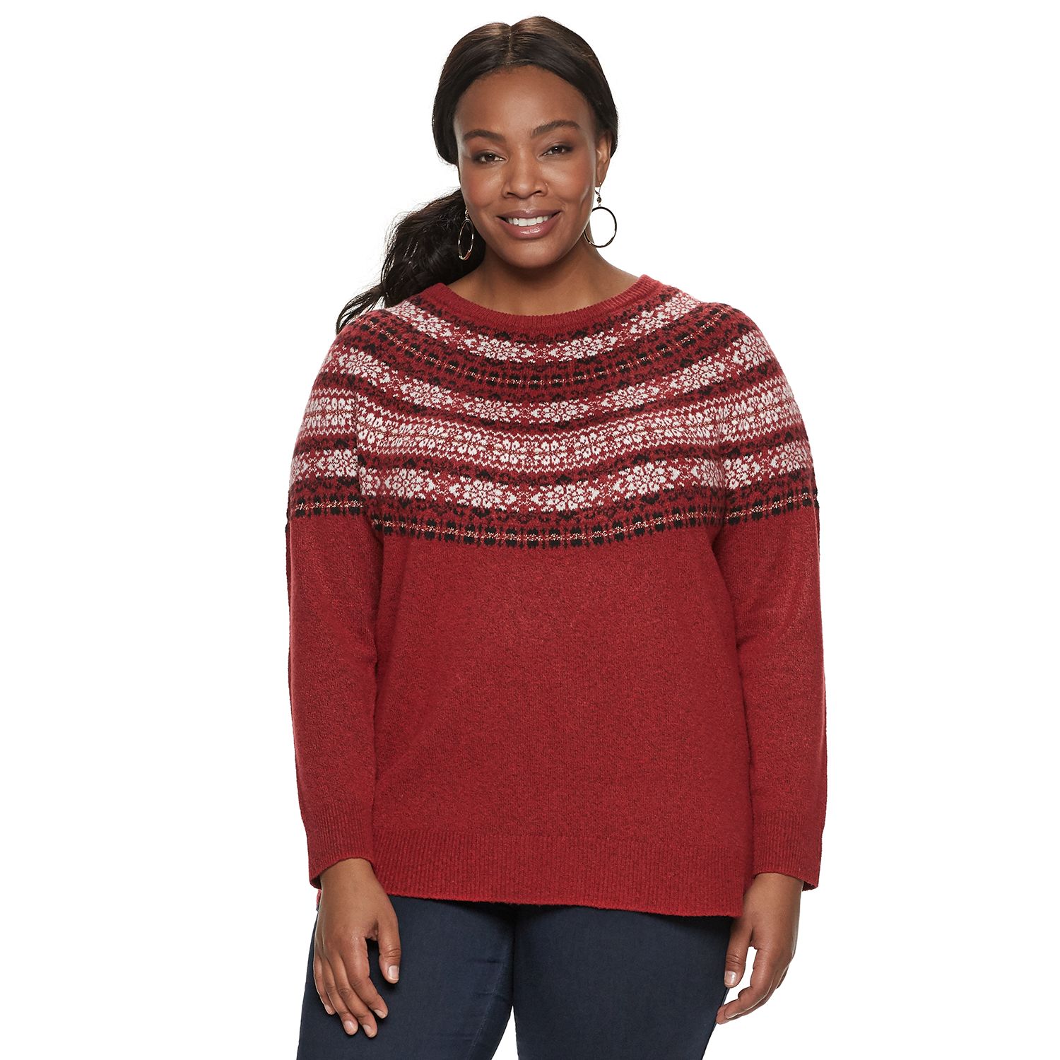 plus size fair isle sweater