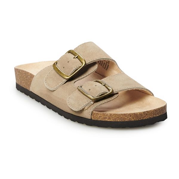 Sonoma Goods For Life® Artwork Women's Leather Sandals - Taupe (9)