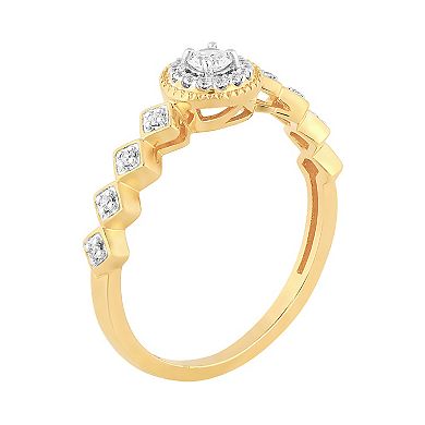 10k Gold 1/5 ct. T.W. Diamond Halo Engagement Ring