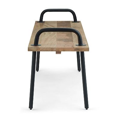 Simpli Home Berkeley Industrial Entryway Bench - Natural
