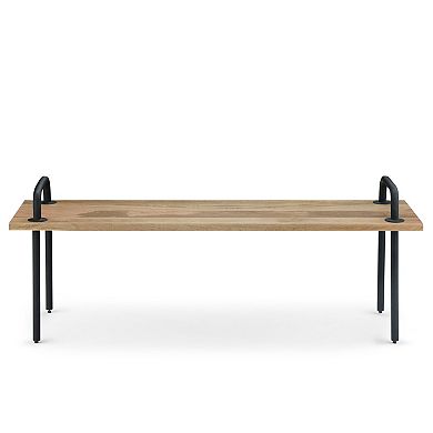 Simpli Home Berkeley Industrial Entryway Bench - Natural