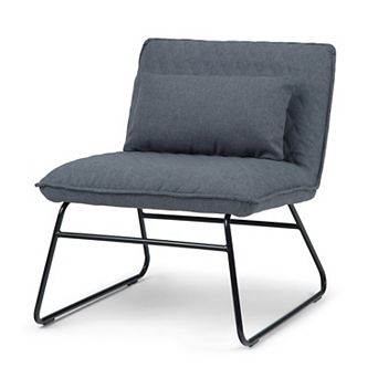 Simpli Home Burke Contemporary Accent chair - Grey Linen Look Fabric