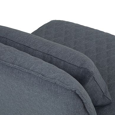 Simpli Home Burke Contemporary Accent chair - Grey Linen Look Fabric