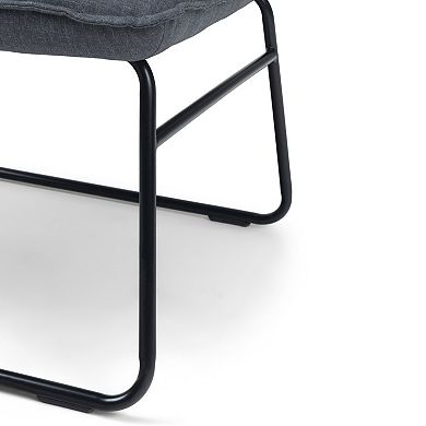 Simpli Home Burke Contemporary Accent chair - Grey Linen Look Fabric